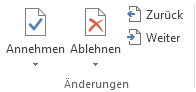 Word 2013: Änderungen annehmen und ablehnen Word 2013: Änderungen annehmen und ablehnen
