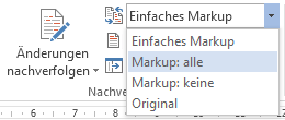 Word 2013: Markup: alle auswählen Word 2013: Markup: alle auswählen