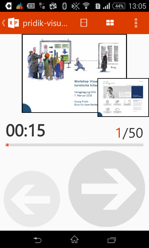 Screenshot Office Remote Folienanzeige