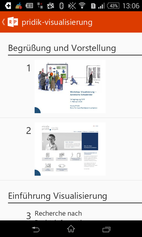 Screenshot Office Remote Folienuebersicht Screenshot Office Remote Folienuebersicht