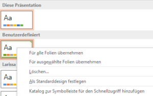 Benutzerdefiniertes Design anwenden Benutzerdefiniertes Design anwenden
