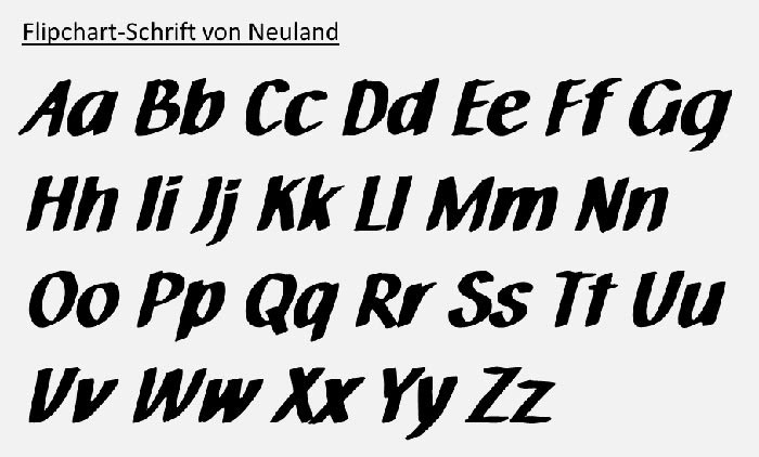 Flipchart-Schrift von Neuland