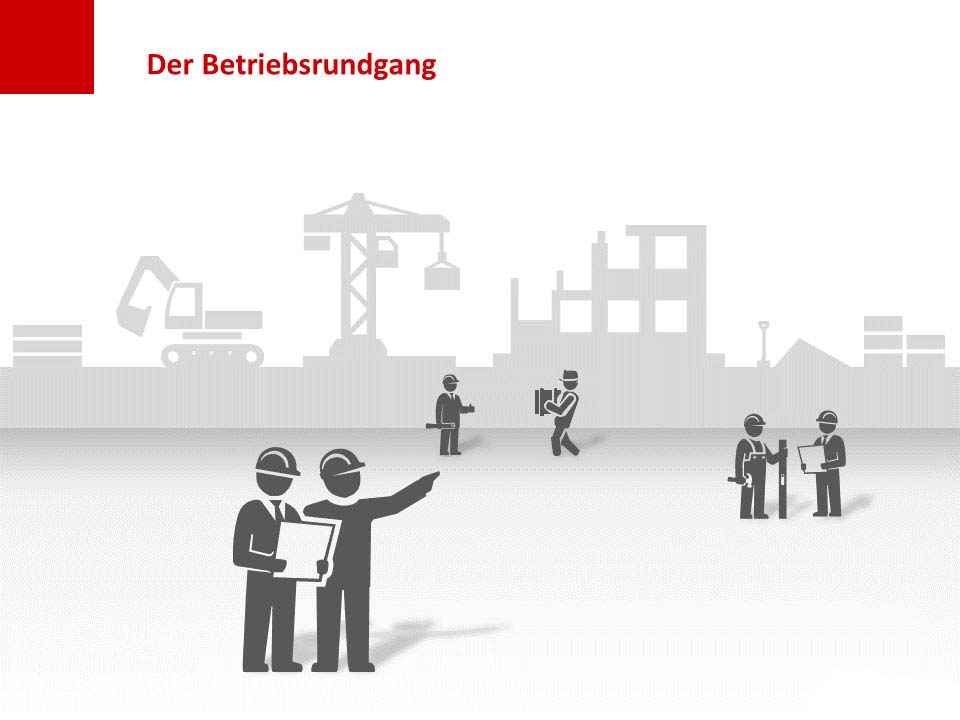 Folie Betriebsrundgang: Silhouette im Hintergrund Folie Betriebsrundgang: Silhouette im Hintergrund