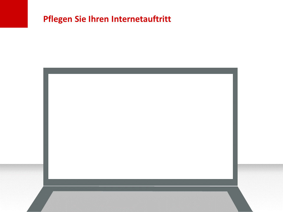 Folie Pflegen Sie Ihren Internetauftritt: Laptop auf Tisch Folie Pflegen Sie Ihren Internetauftritt: Laptop auf Tisch