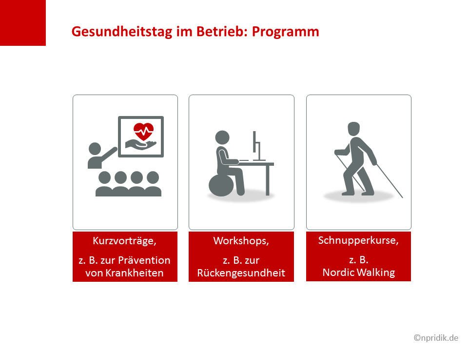 Folie Gesundheitstag im Betrieb: Programm Folie Gesundheitstag im Betrieb: Programm