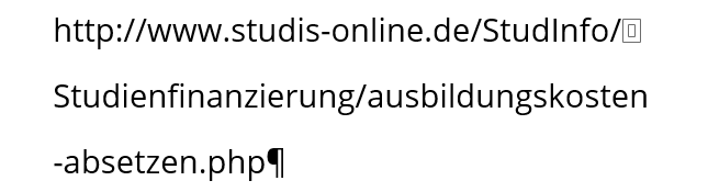 Bedingter Nullbreite-Wechsel kombiniert mit ausgeschalteter Worttrennung