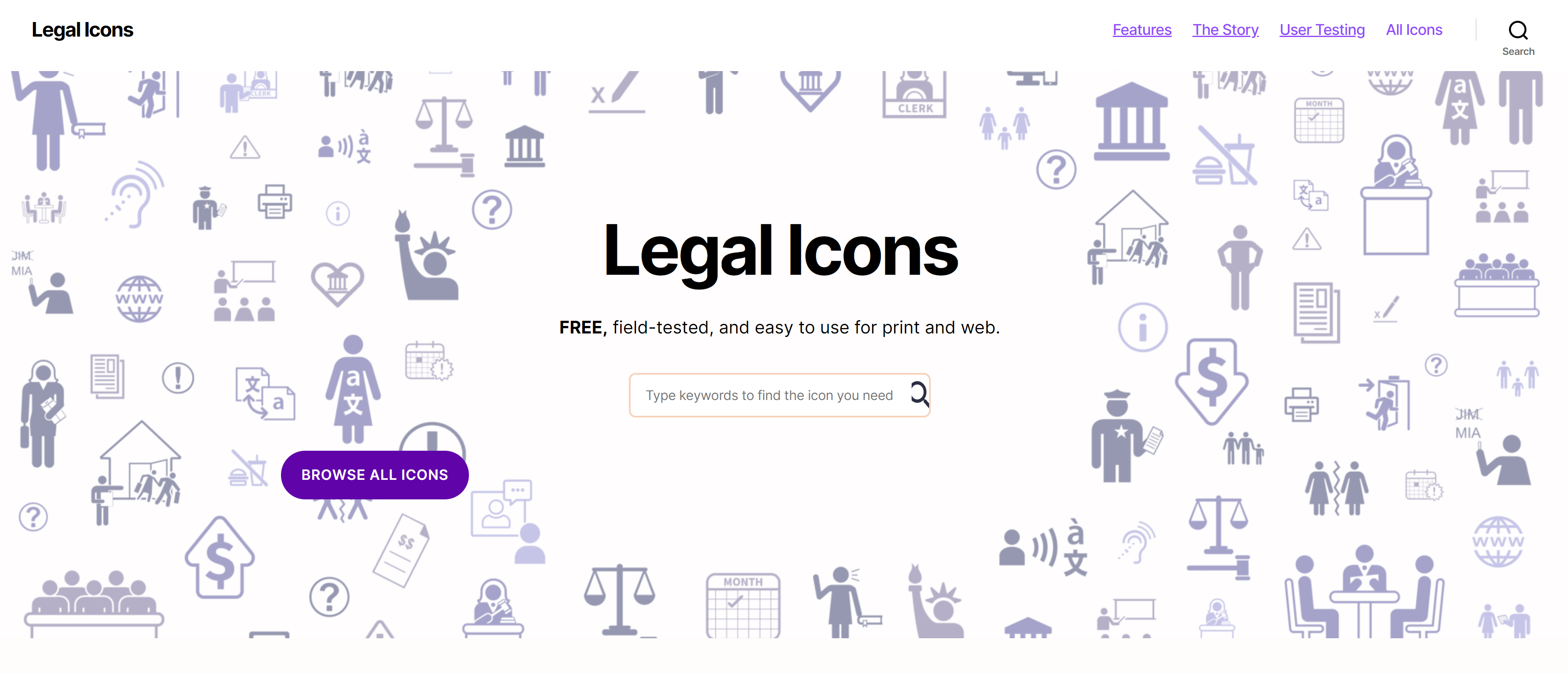 Screenshot Transcend Legal Icons