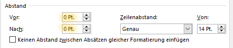 Screenshot Word: Abstände vor und nach Absatz im Absatzdialog