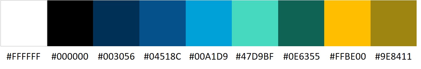 Beispiel Farbpalette Meine Beispiel-Farbpalette mit Angabe der jeweiligen Hex-Codes