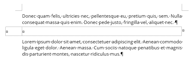 Die Rahmenlinien der Tabelle wurde durch eine gestrichelte graue Linie ersetzt