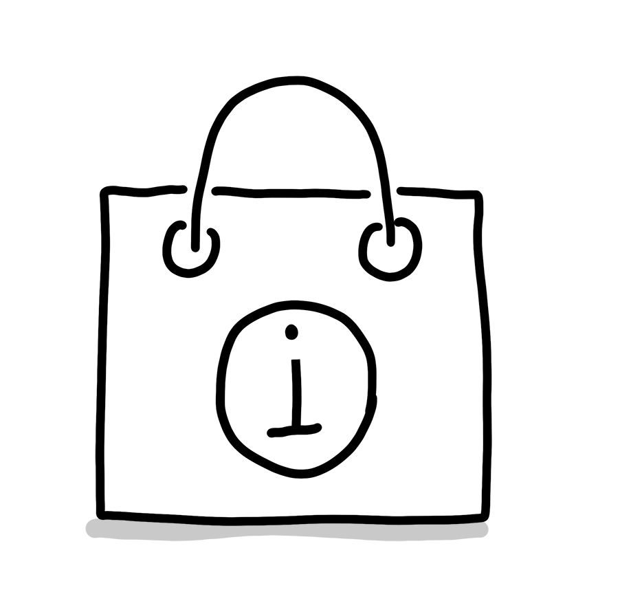 Einkaufstasche mit Informations-I