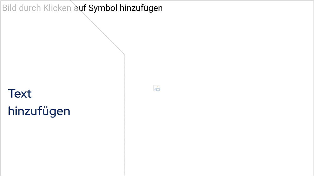 Layout, bei dem ein ein halbtransparentes Textfeld auf einem folienfüllenden Bildplatzhalter liegt