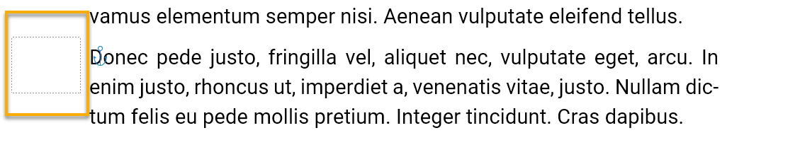 markierter gestrichelter Rahmen neben einem Textabsatz