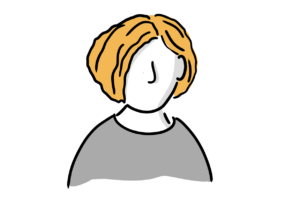 Einfache Avatar-Zeichnung einer Frau mit welligen roten Haaren