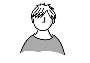 Einfache Avatar-Zeichnung eines jungen Mannes mit strubbeligen Haaren