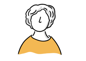 Einfache Avatar-Zeichnung einer älteren Frau mit welligen Haaren