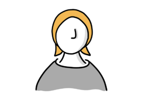 Einfache Avatar-Zeichnung einer jungen Frau mit Kopftuch