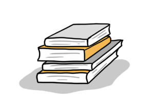 Einfache Zeichnung eines Bücherstapels
