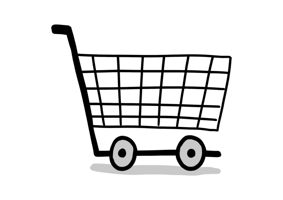 Einfache Zeichnung eines Einkaufswagens