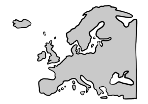 Einfache Zeichnung einer Europakarte