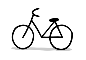 Einfache Zeichnung eines Fahrrads