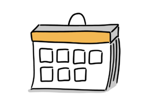 Einfache Zeichnung eines Abreißkalenders mit Wochenansicht