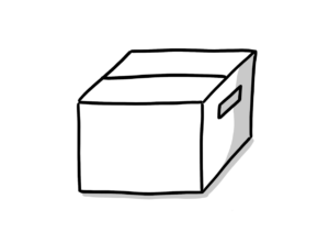 Einfache Zeichnung eines geschlossenen Kartons