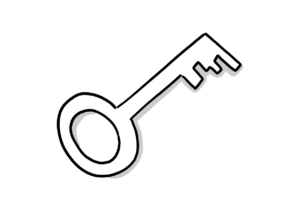 Einfache Zeichnung eines Schlüssels