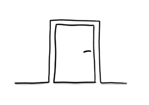 Einfache Zeichnung einer geschlossenen Tür