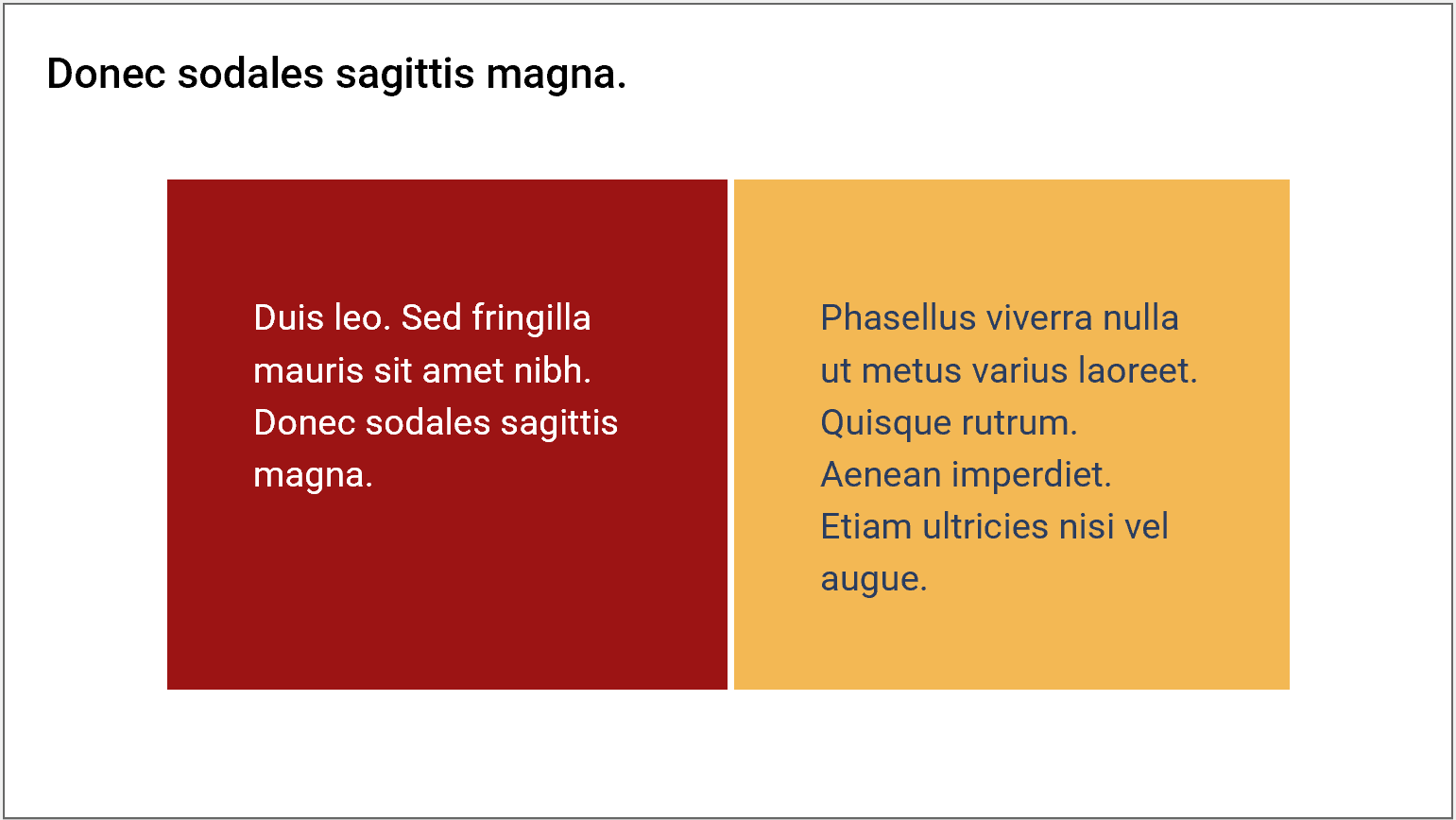 Blindtextfolie mit Folientitel und zwei farbigen Kästen, in denen sich der Text des dritten und vierten Listenpunktes befindet