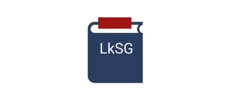Buch-Icon mit der Abkürzung LkSG auf dem Titel; im Buch steckt ein rotes Lesezeichen